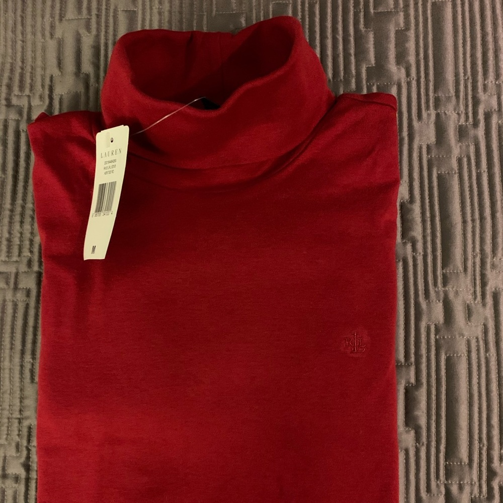 Ralph Lauren😍Cotton Turtleneck Red🌺Size M NEW🎉